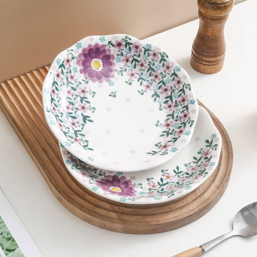 【好看精致】手绘粉黛丽-人8寸盘2个装