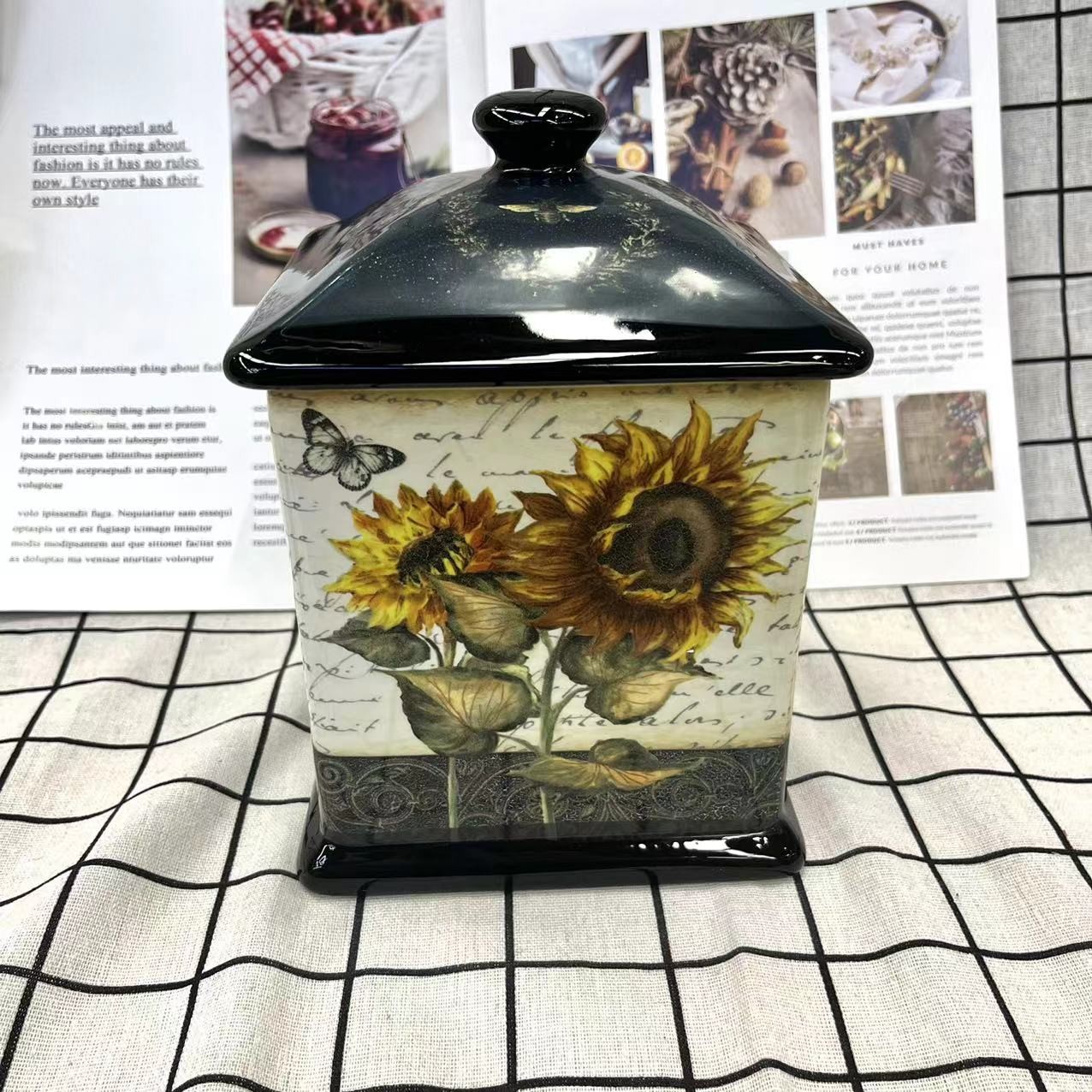 梵高向日葵多功能储物罐