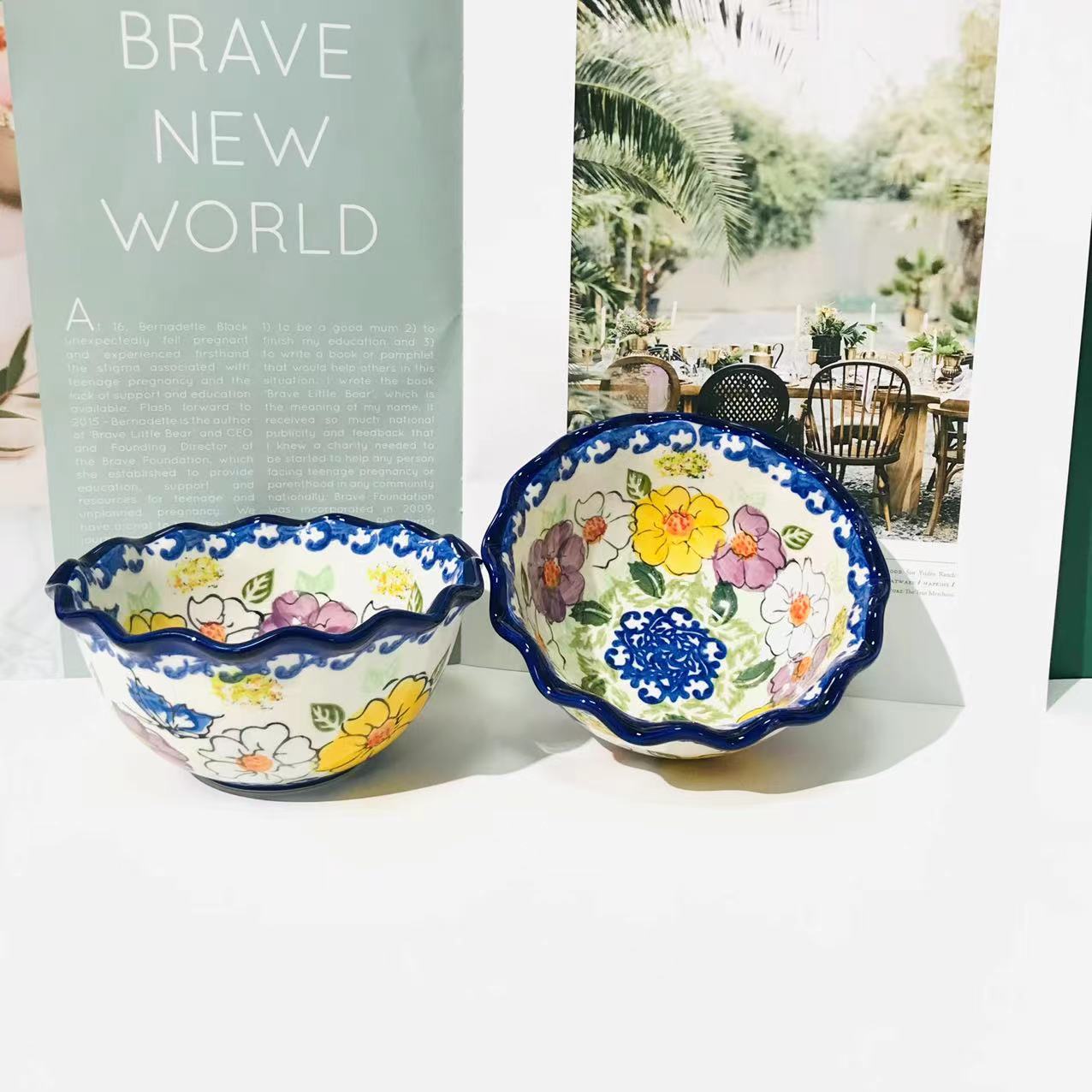 千紫-5寸花边碗2个装