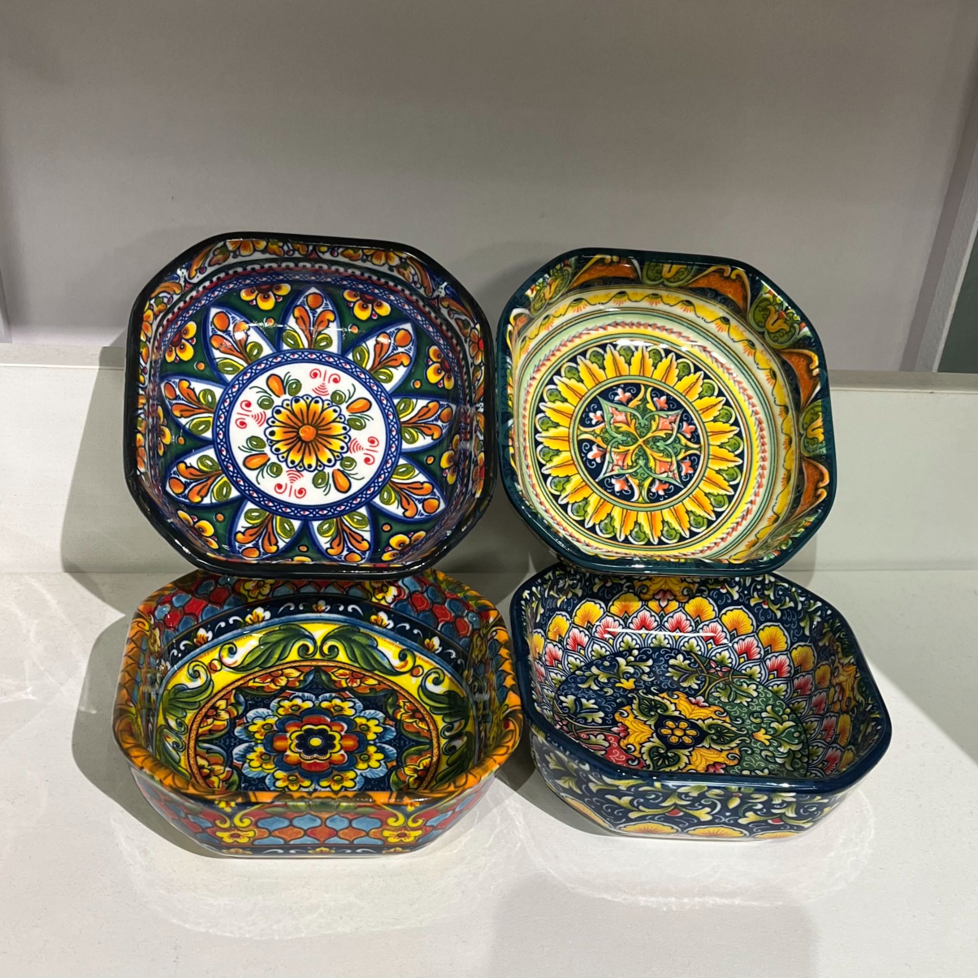 波西米亚 4.5寸四方碟 4个装