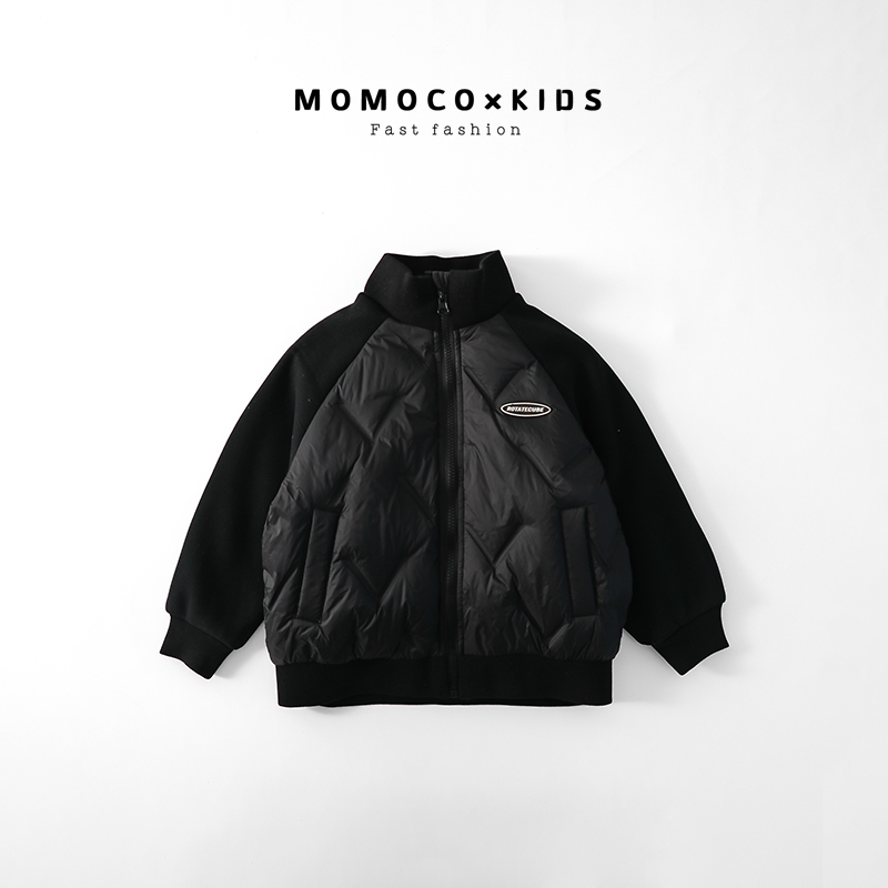 MOMOCO冬季新款时尚休闲立领加厚保暖百搭男童羽绒服 76830103202