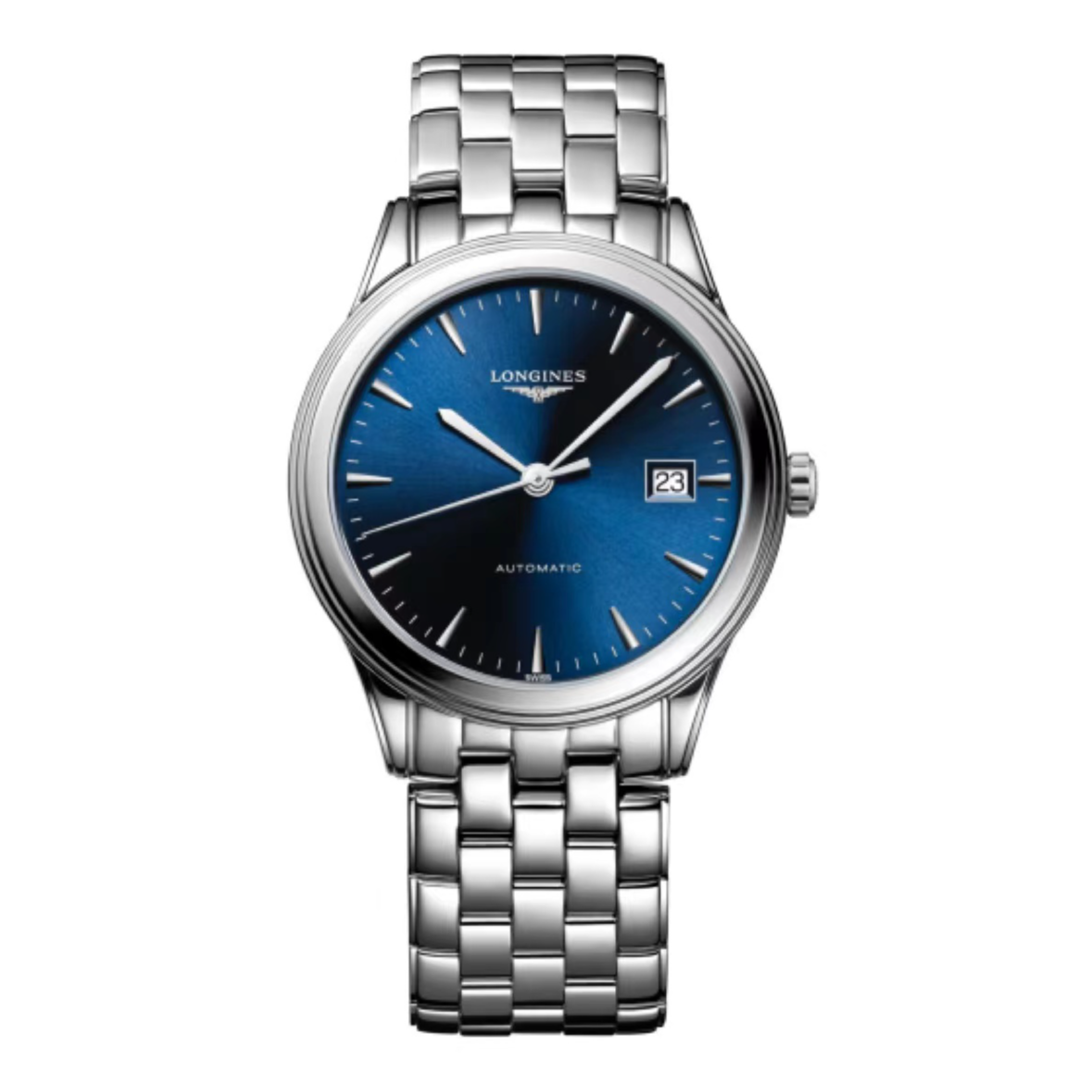 99新 Longines/浪琴 喜物/军旗L4.974/表径38.5/蓝盘经典优雅名表