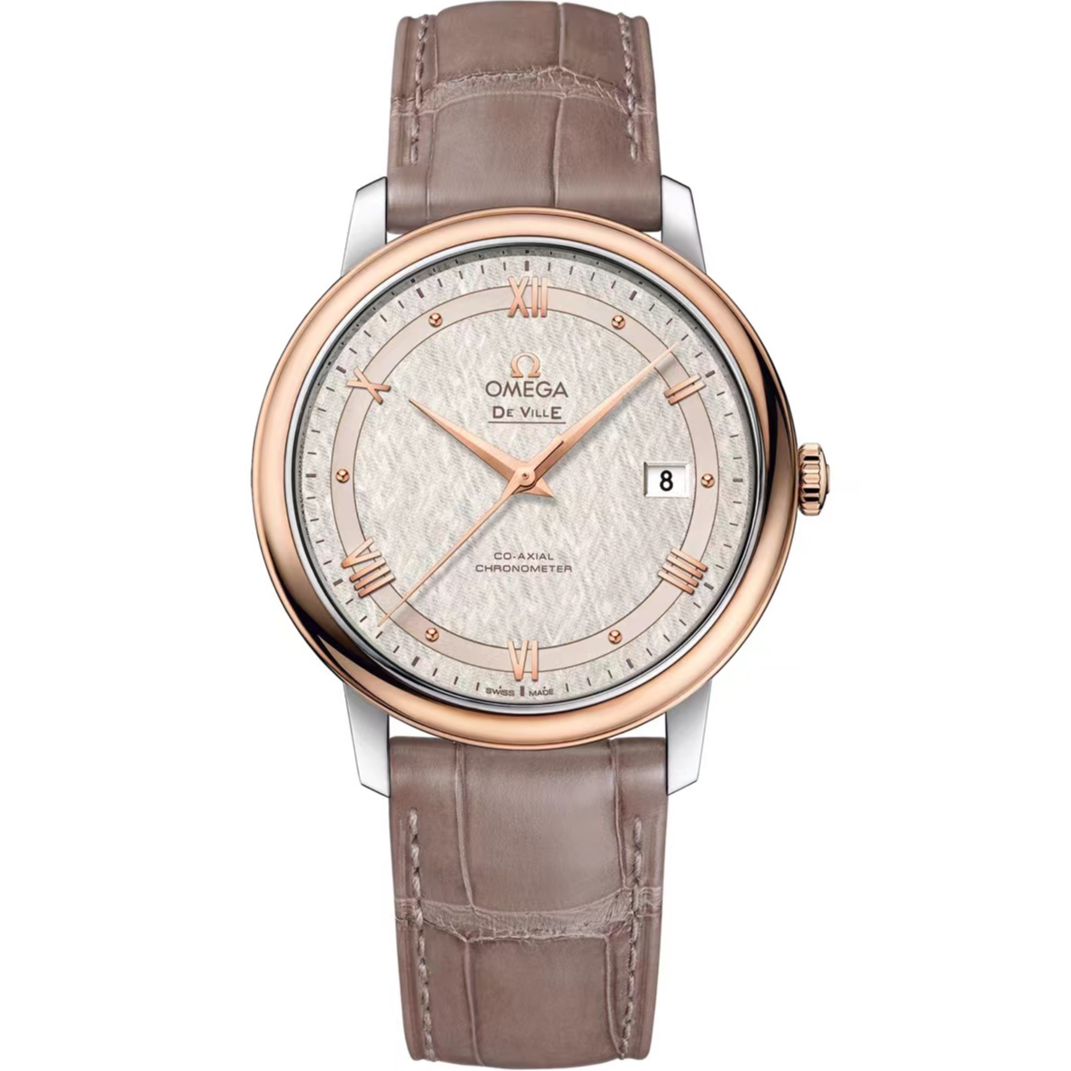 99新 Omega/欧米茄 喜物/碟飞白盘双轨表径39.5机械表间金优雅