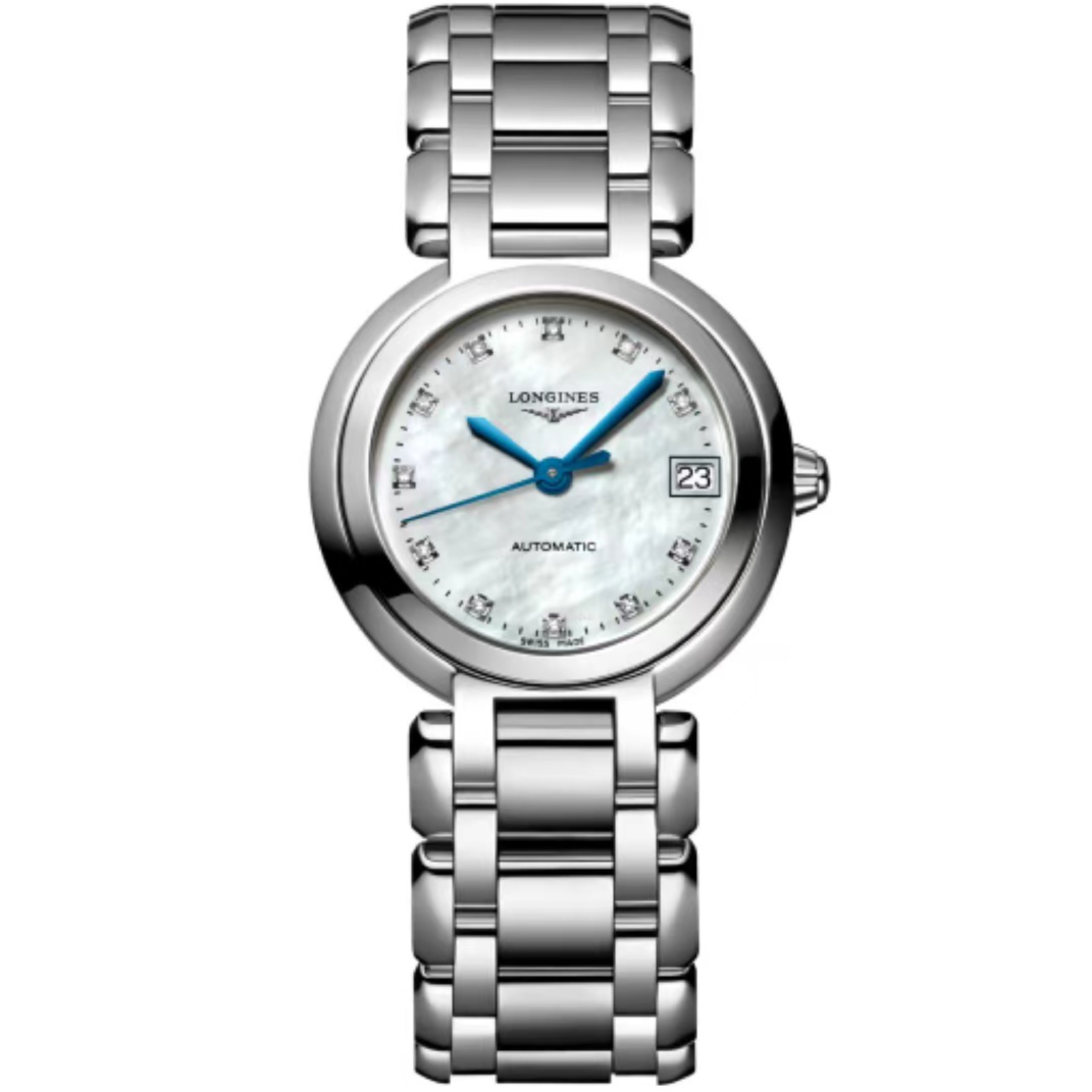 99新 Longines/浪琴 喜物/心月L8.111/表径26.5/机械白盘经典钻刻