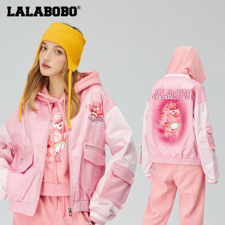 南京【微瑕不退不换】LALABOBO爱心小熊球服设计感夹克CBBD-WSJW12