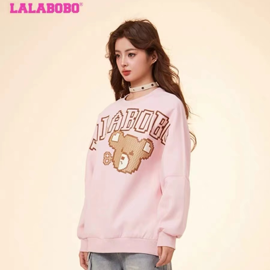 石家庄24春季新款可爱甜美风发条熊圆领卫衣外套女|LBDA-WSTS42