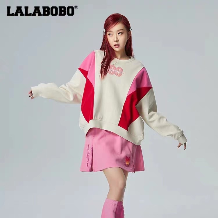 杭州不退不换奥莱美式复古圆领撞色卫衣女|CBCA-WSTS22