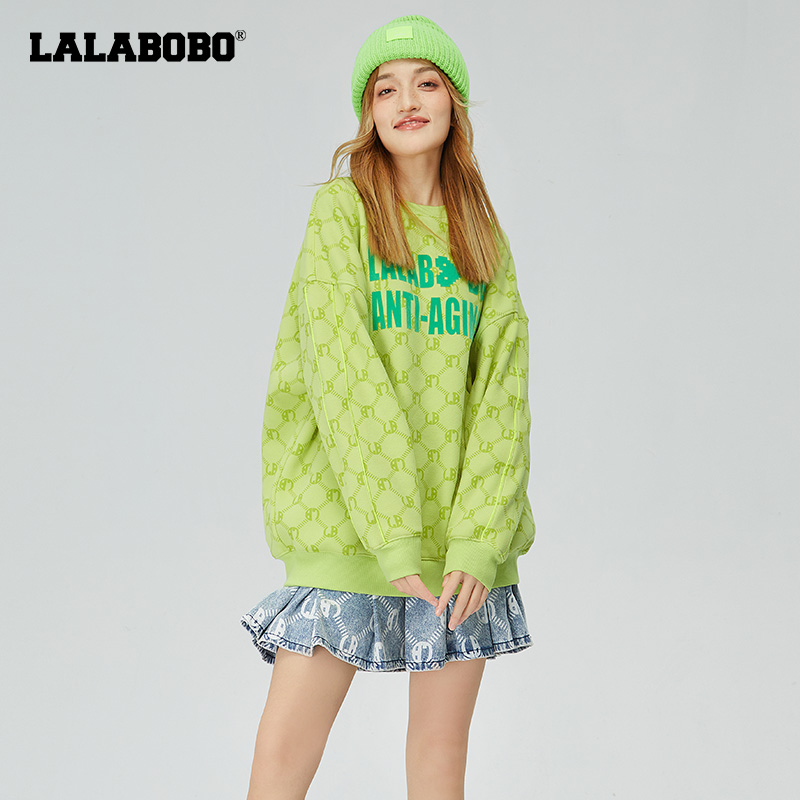 武汉LALABOBO(不退不换）宽松版圆领套头休闲卫衣LBBD-WSTS38