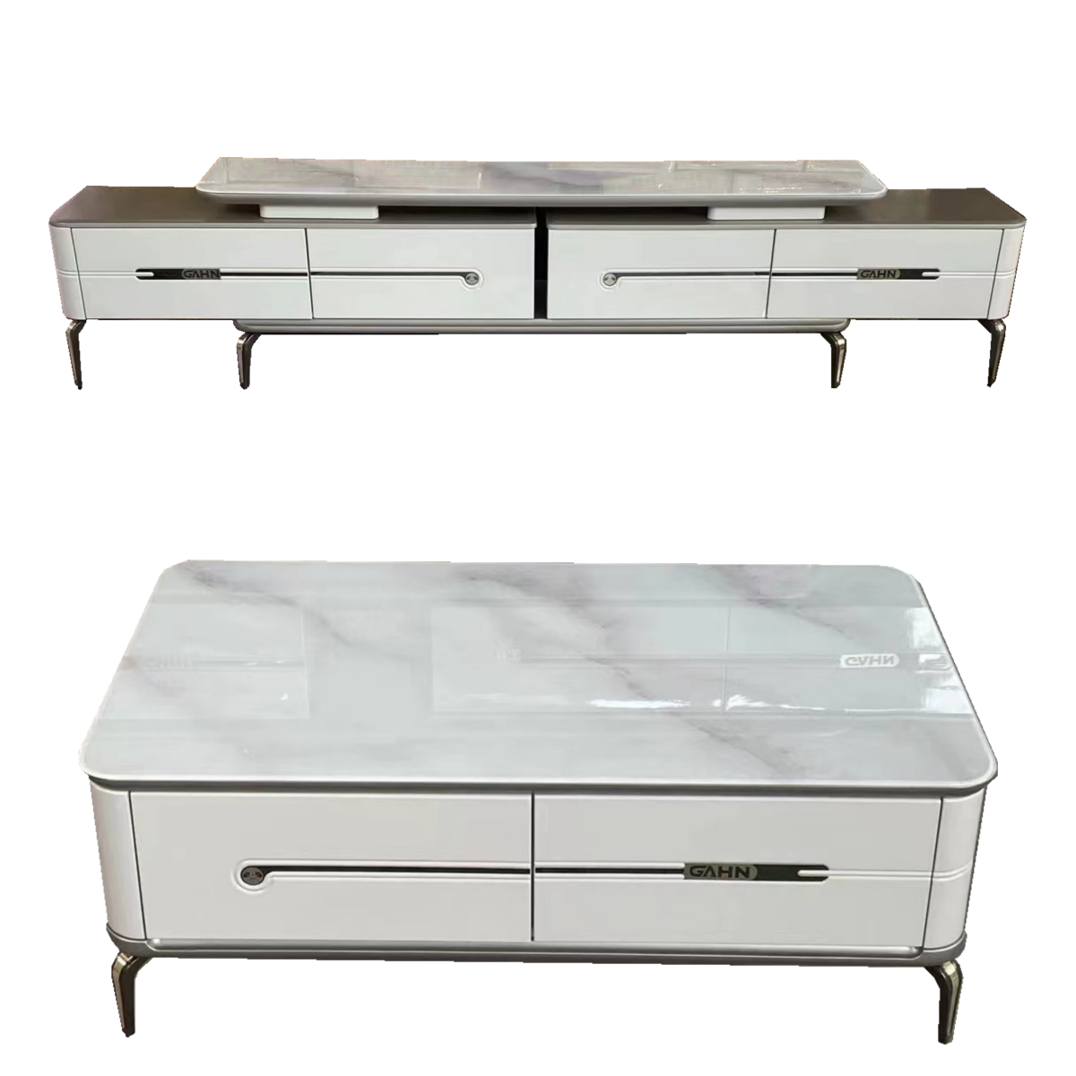 现代简约客厅家用储物烤漆茶几电视柜