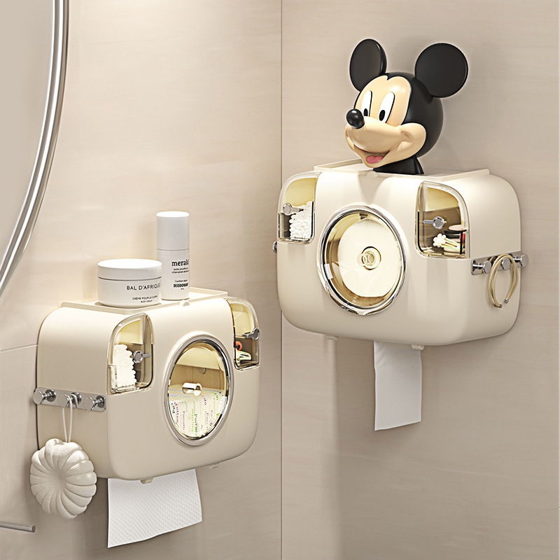 卫生间洗脸巾收纳盒厕所免打孔壁挂抽纸盒子浴室多功能防水纸巾盒