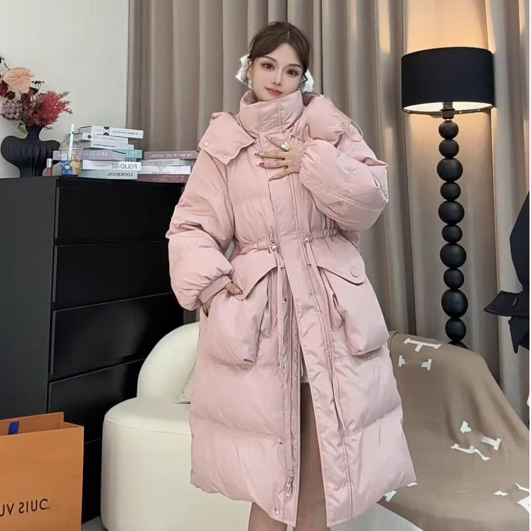 【大大大芋泥】新款韩版冬季白鸭绒加厚百搭长款羽绒服韩版泡芙1