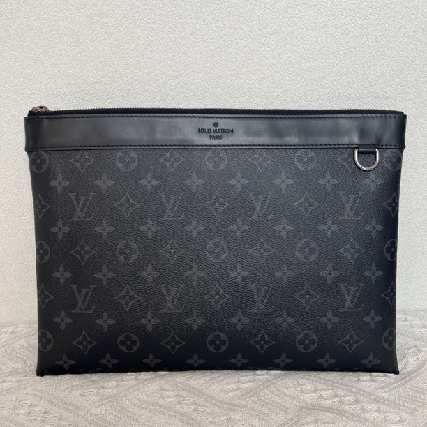 99新 LouisVuitton/路易威登 5976/经典时尚黑老花信封手拿包