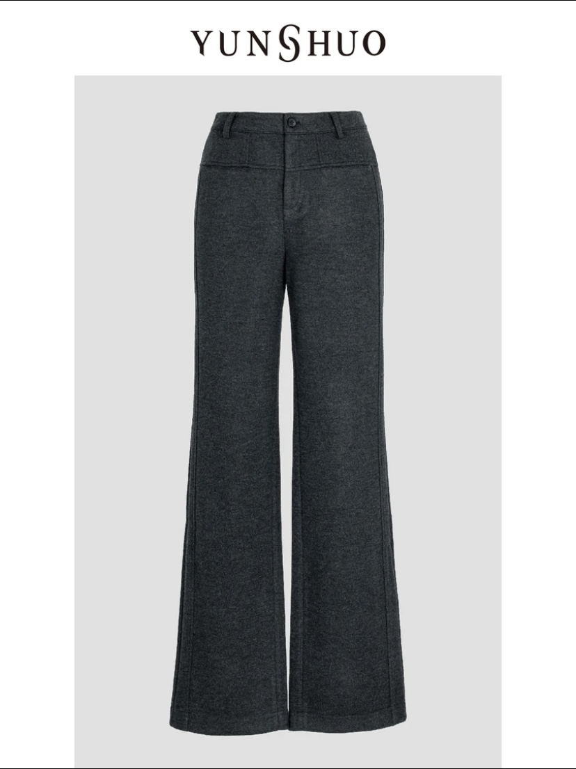 允硕2024秋冬新品时尚百搭直筒阔腿气质休闲长裤198179