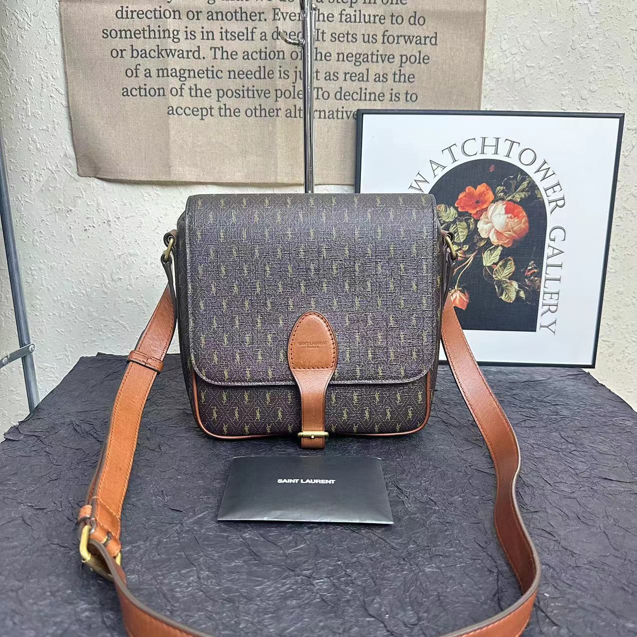 99新 YSL/圣罗兰 ysl老花邮差包/斜挎包/单肩包/马鞍包
