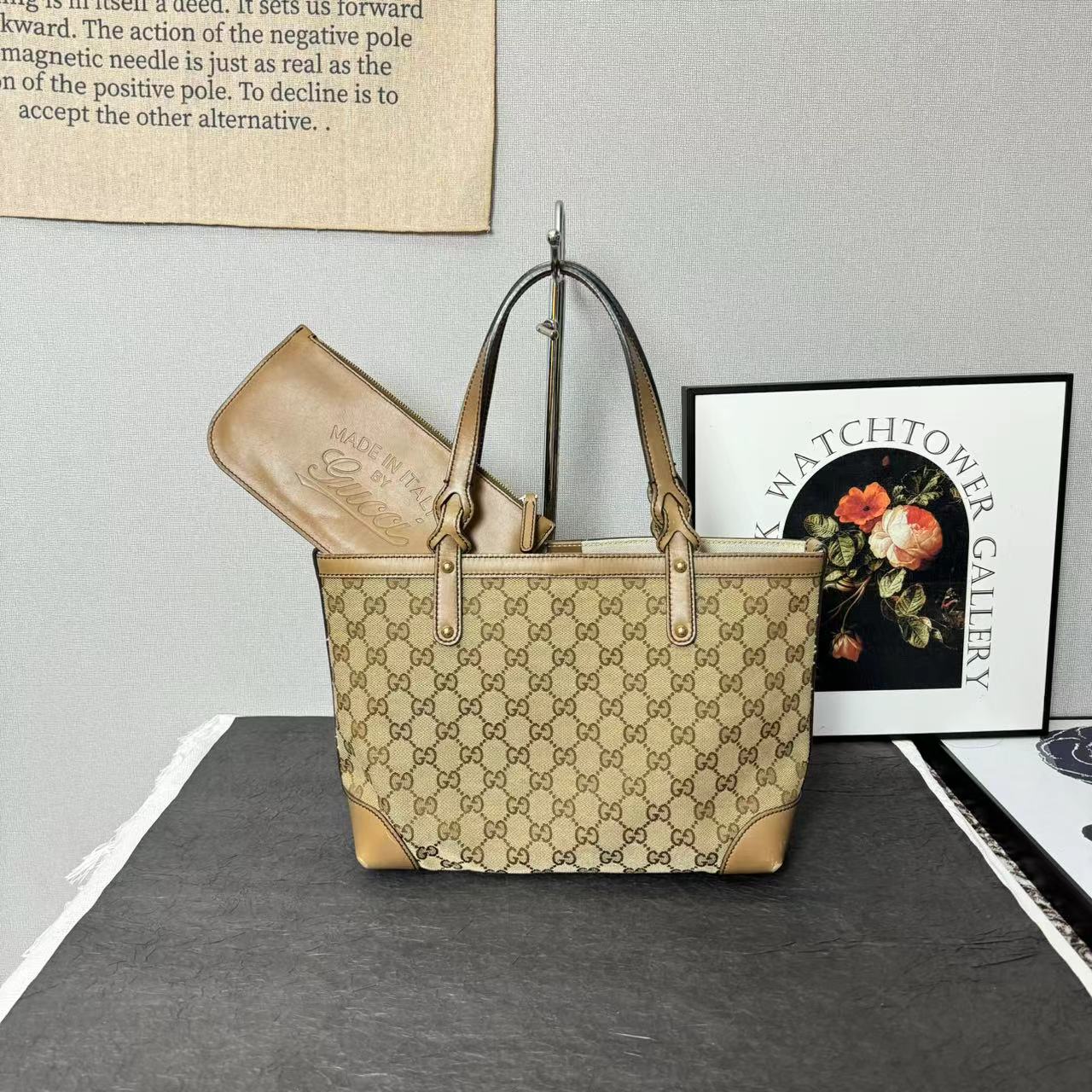 95新 GUCCI/古驰 古驰单肩包/gucci购物袋/手提包/托特包子母包
