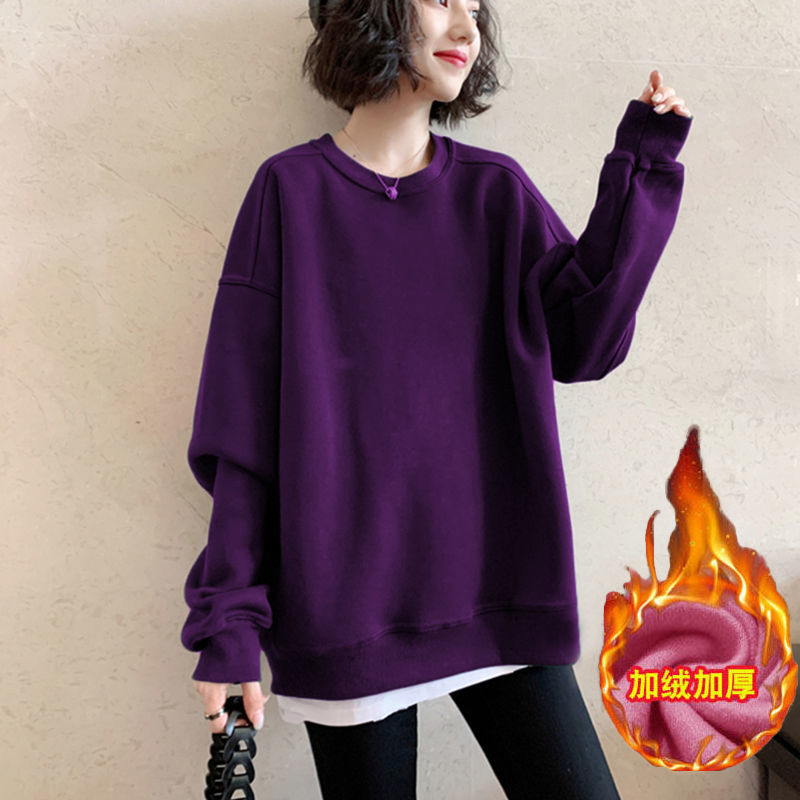 2023新款宽松加绒/不加绒卫衣女新款假两件慵懒风秋冬洋气显瘦上