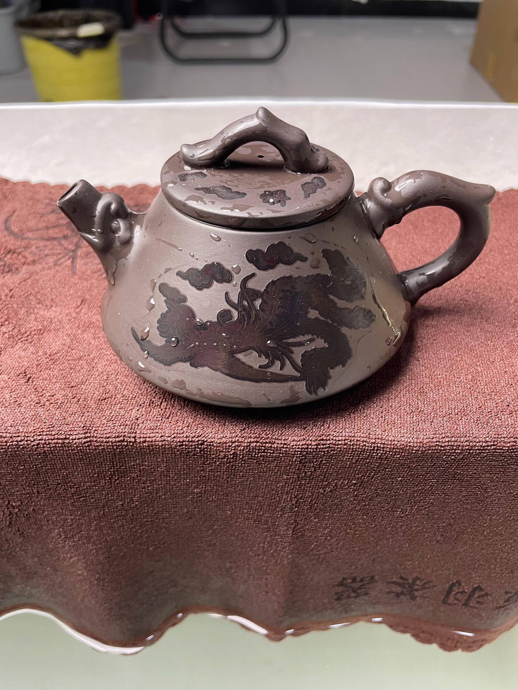 【闪购商品】 原矿紫泥 龙凤呈祥 石瓢紫砂壶