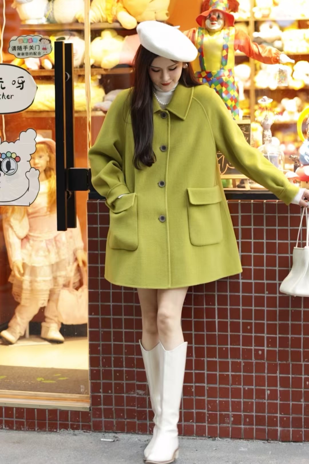 【娜娜家】高端气质小香澳毛大衣秋冬款小个子时尚洋气