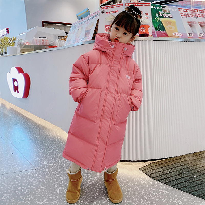 儿童加厚棉服男童女童2023新款洋气过膝长款加厚小童中童大童冬装