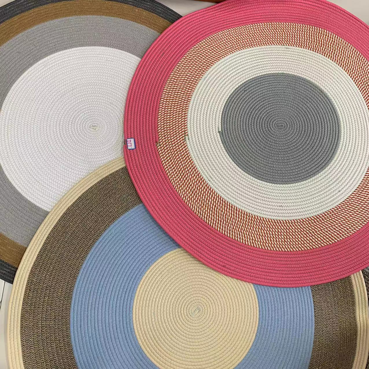 （样品处理）北欧风加厚手工纯棉材质可机洗地垫