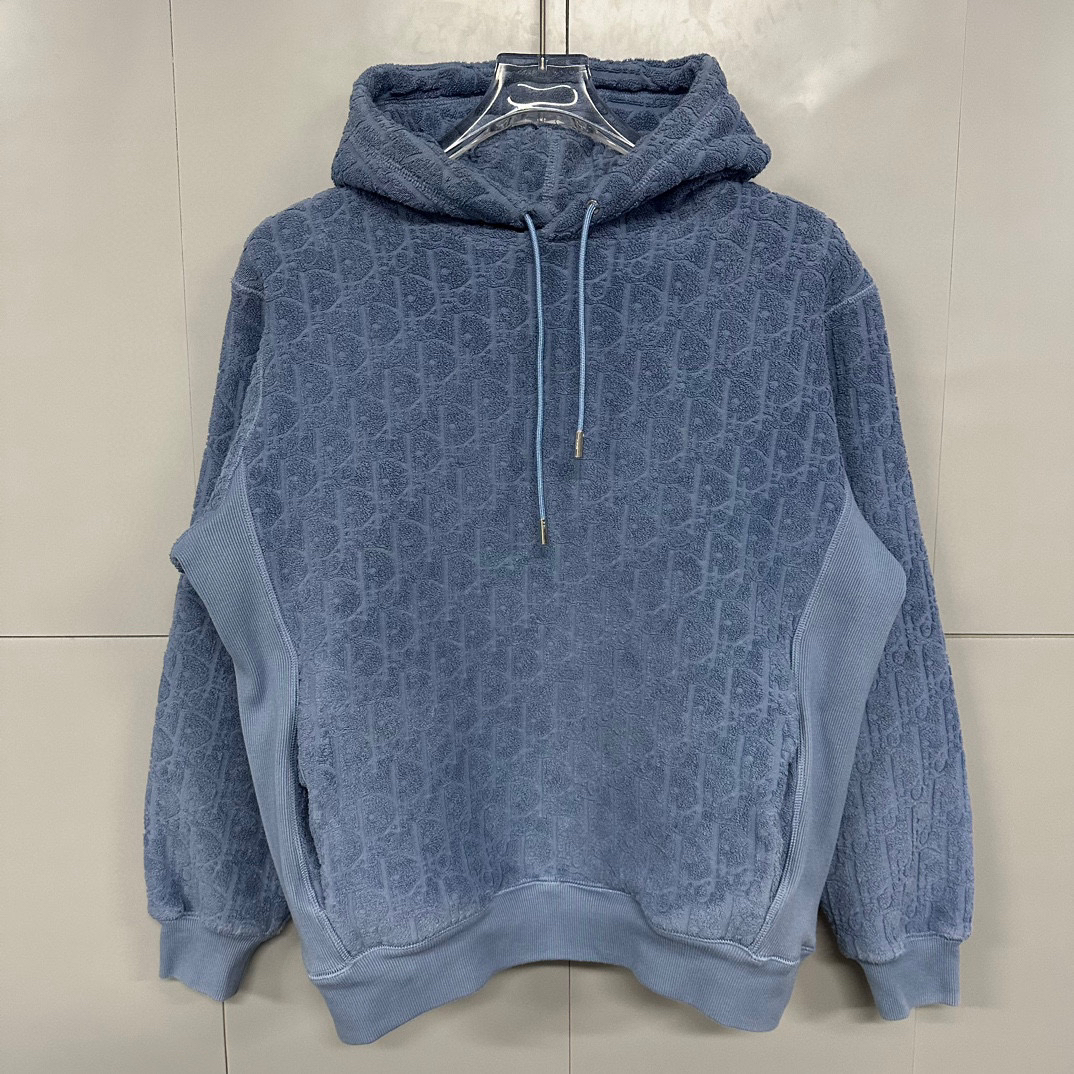 99新 DIOR/迪奥 满印毛巾连帽卫衣 S码 D17203