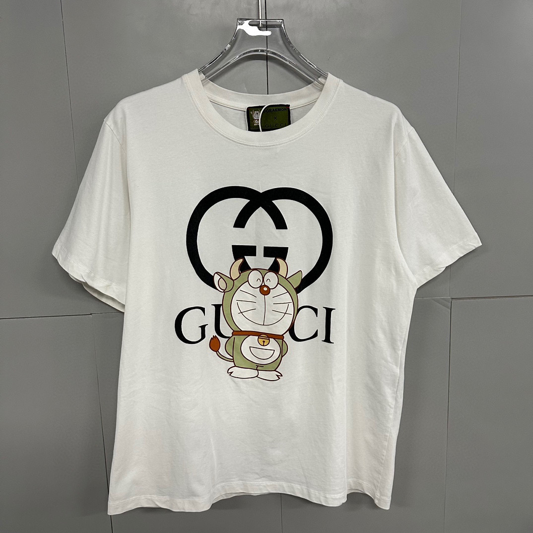 99新 GUCCI/古驰 Doraemon 哆啦A梦联名短袖 XS码 D14652