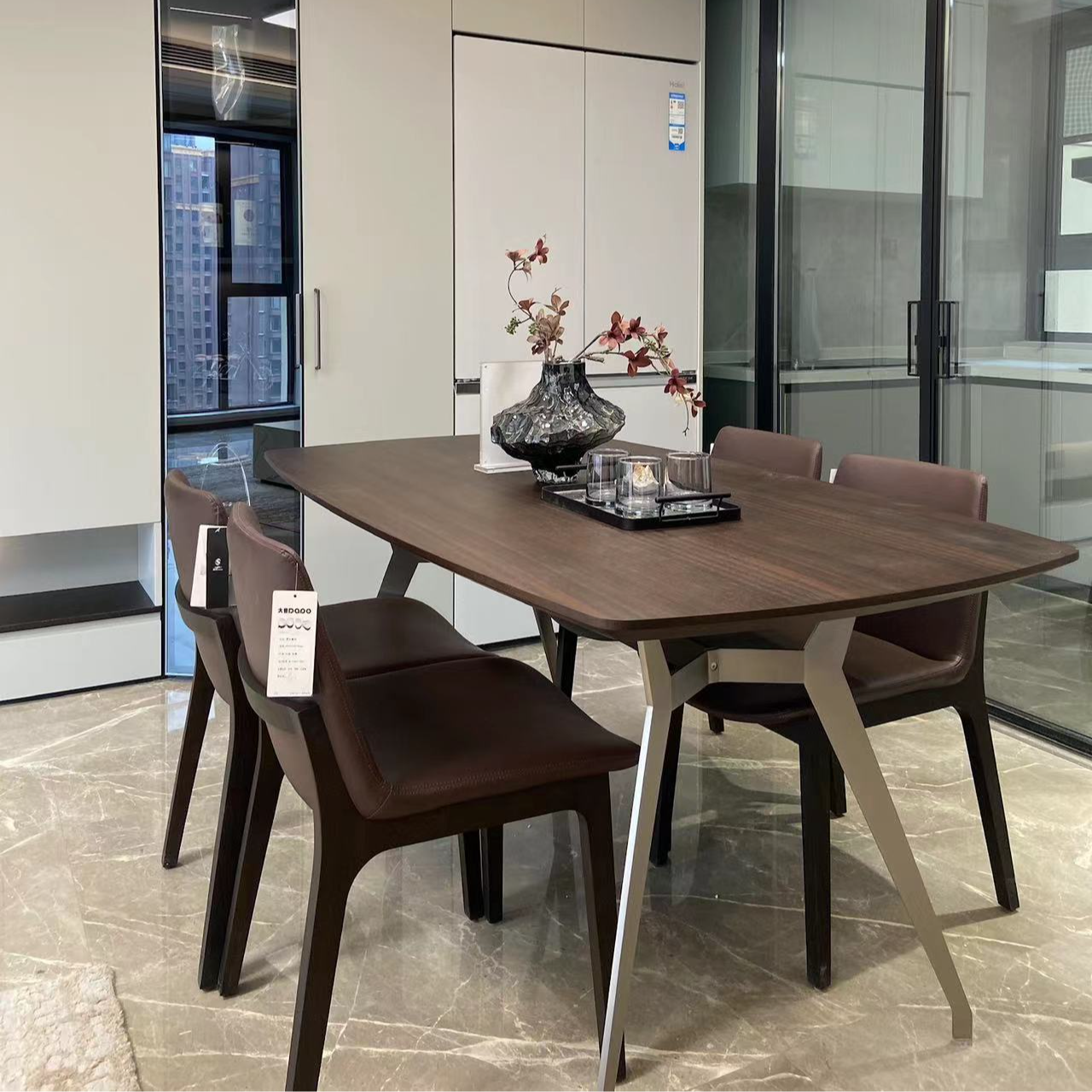 COOMO/楷模普术-米瑞餐桌餐椅尤加利木岩板大理石意式极简现代