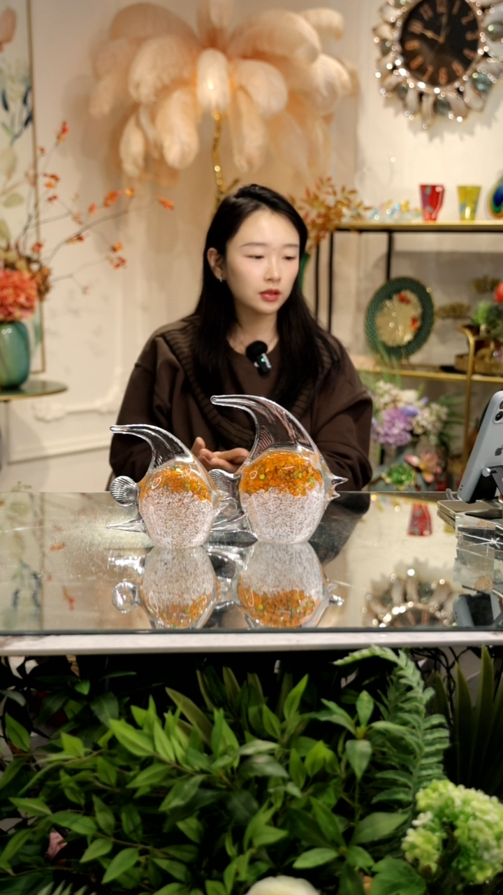 【闪购商品】橘色琉璃鱼一对