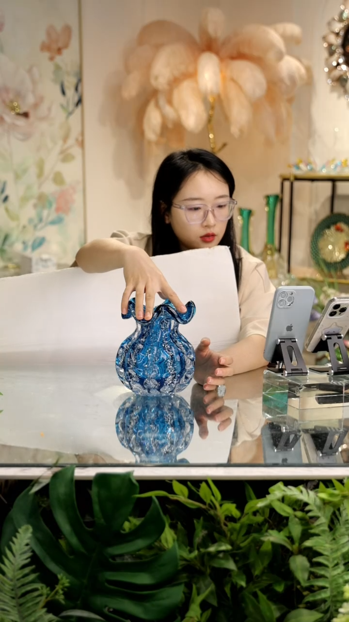 【闪购商品】蓝色小钱袋花瓶