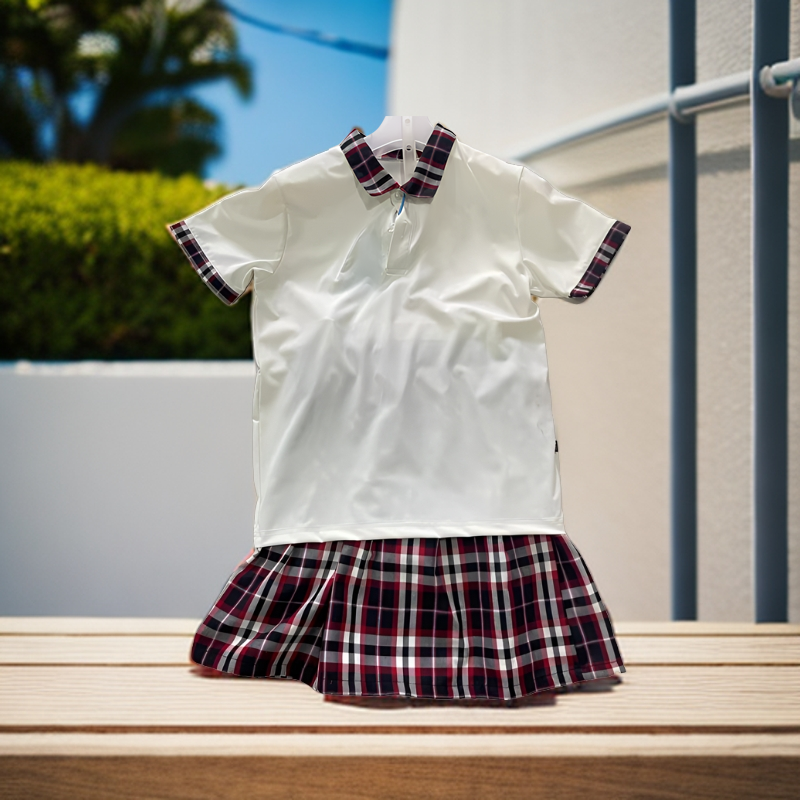 同款夏季学生时尚休闲百搭上衣夏款翻领冰丝透气校服女生白色上衣