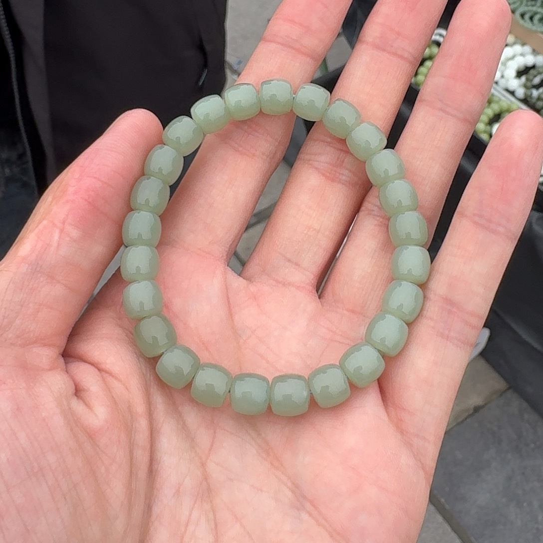 和田玉手串未镶嵌1113小朱