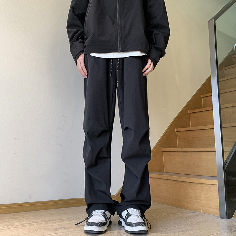 美式防水冲锋裤子男女宽松直筒阔腿裤休闲运动裤登山速干