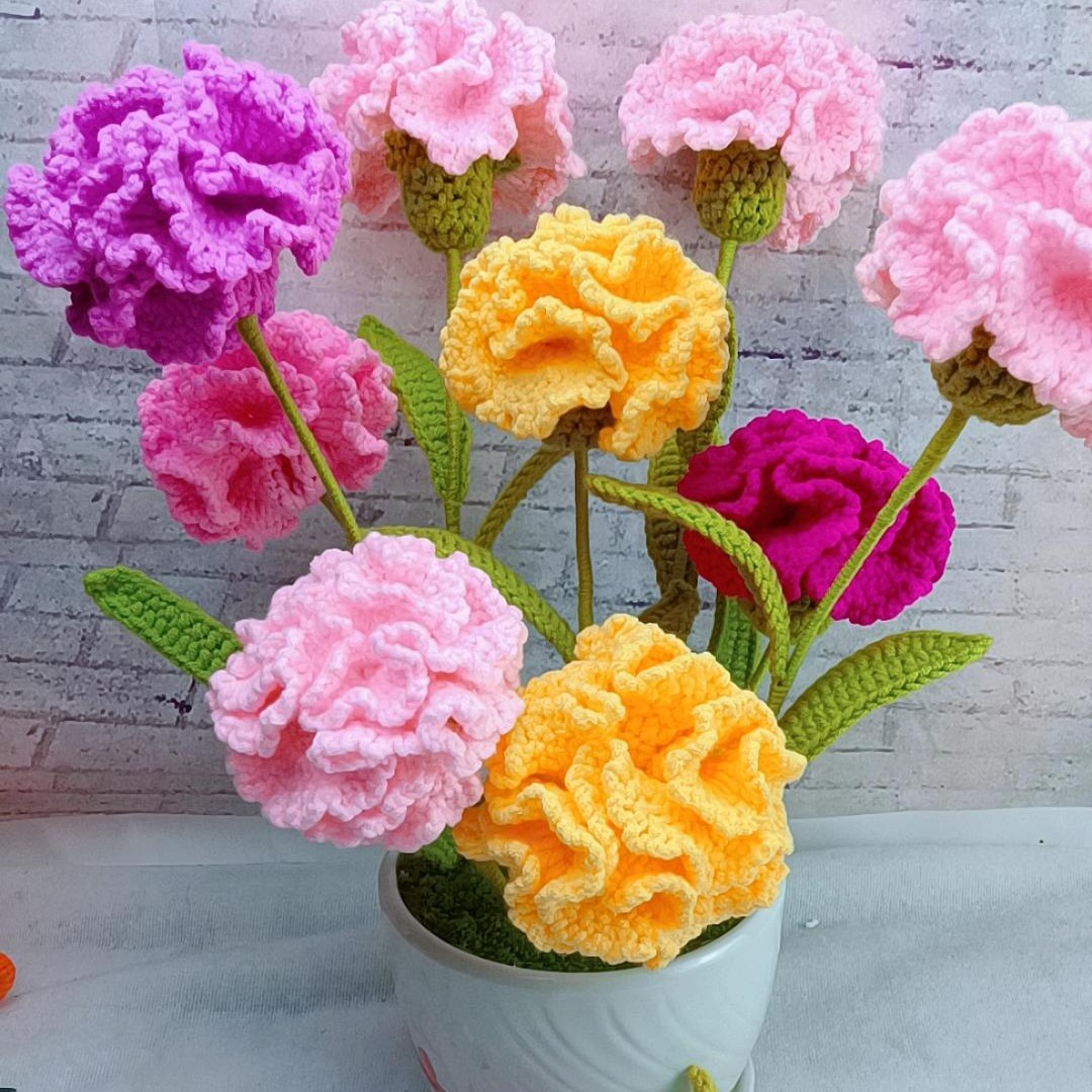 康乃馨材料包，带视频教程。不带花盆