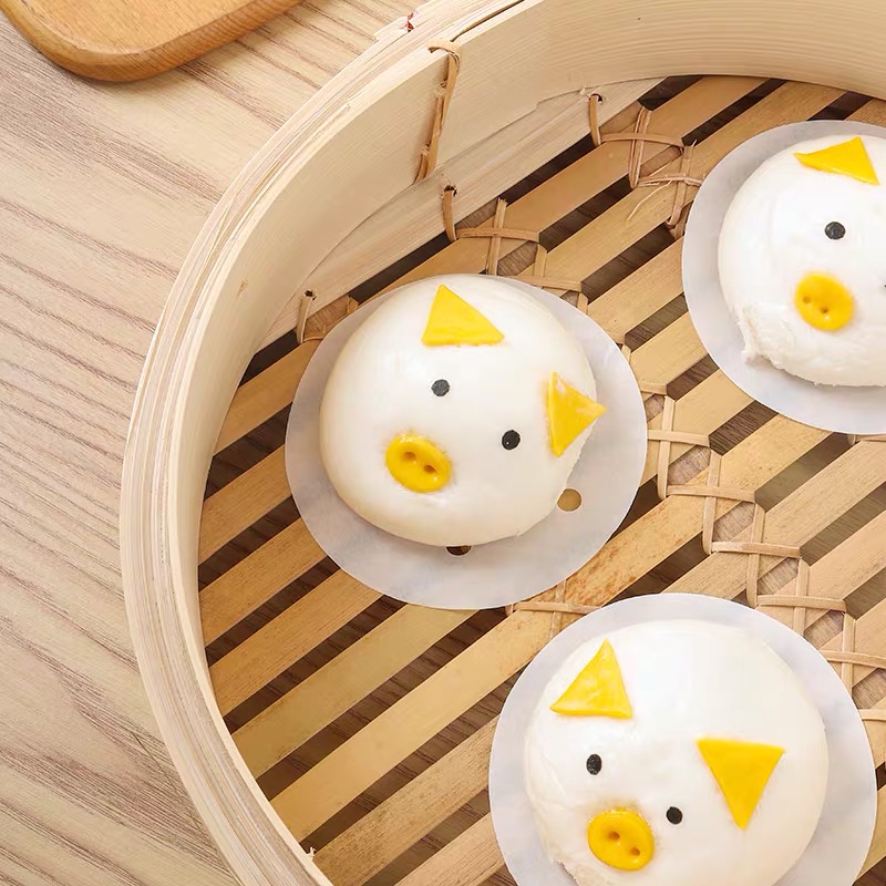 【宠粉400张】蒸笼纸包子纸不沾圆形包子馒头纸垫蒸馒头防粘