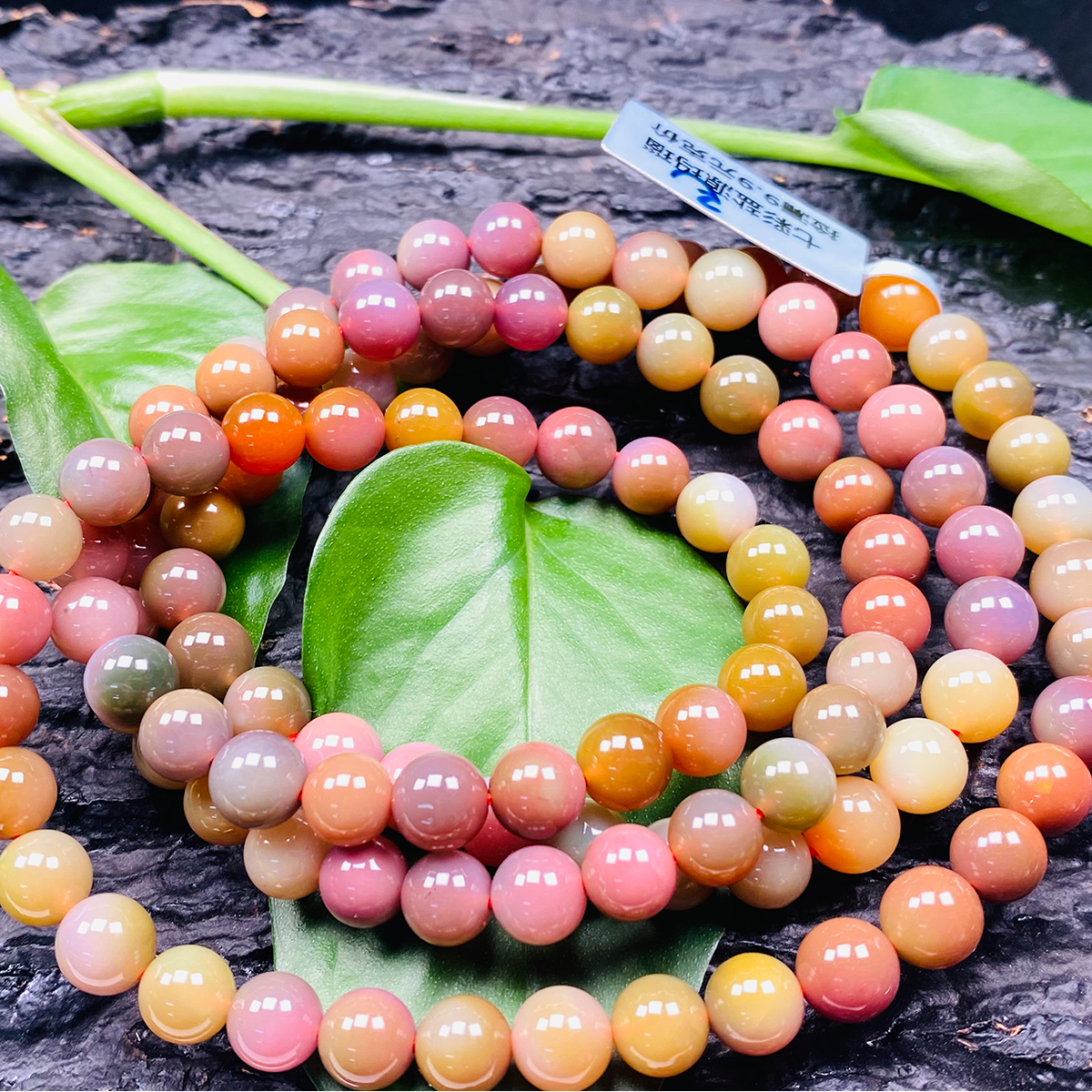 天然老矿七彩盐源玛瑙俏色光珠多圈手链项链锁骨链