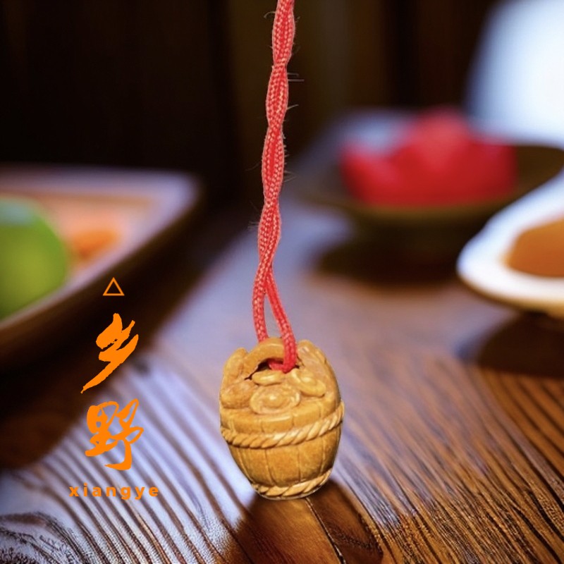 桃核雕刻纯手工雕刻一桶金挂饰吊坠