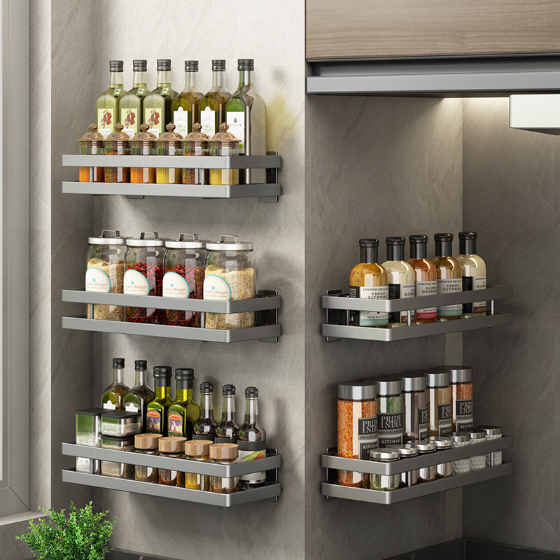 优勤厨房置物架调料架免打孔壁挂式调味料品罐家用品墙上收纳架子