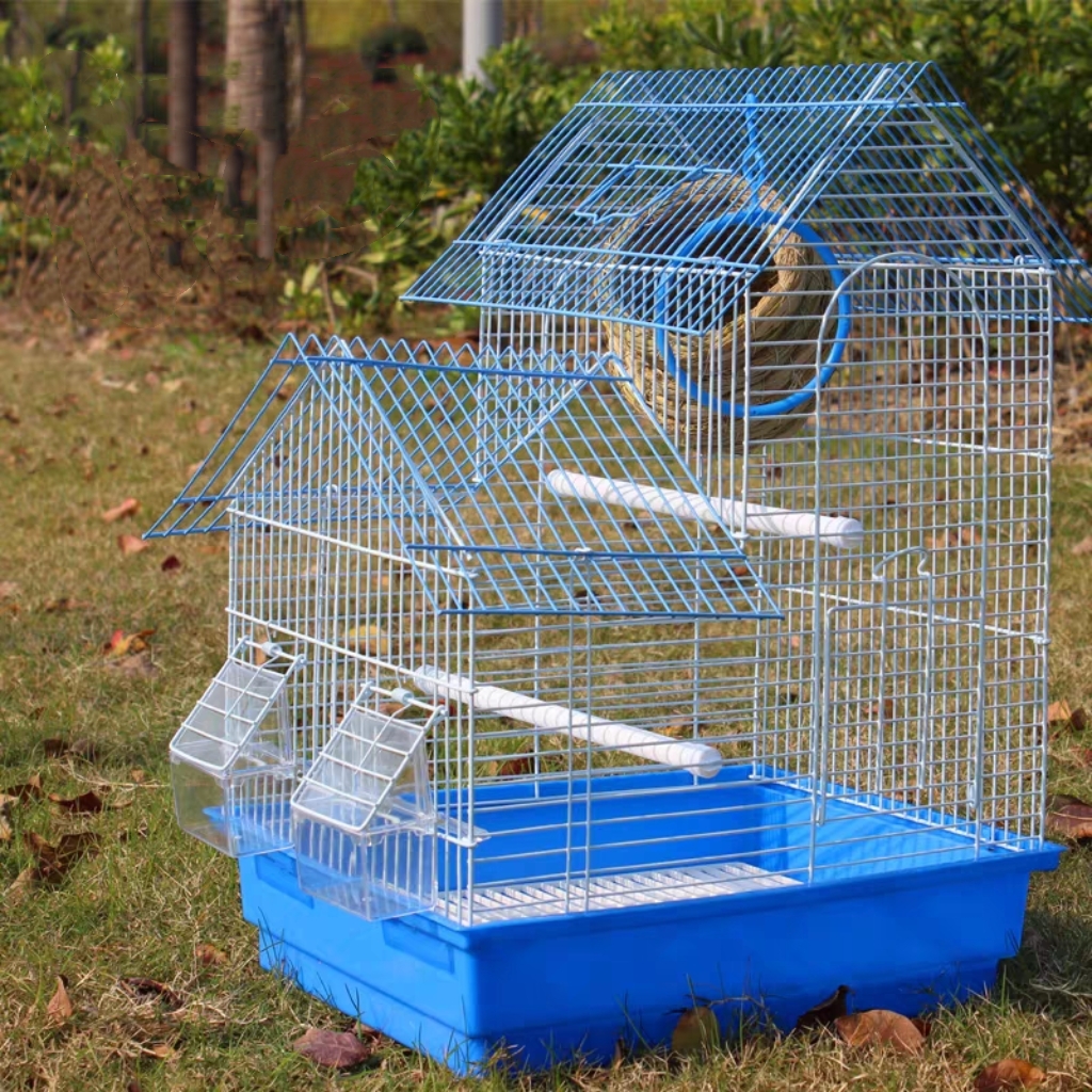 金属鸟笼鹦鹉牡丹文鸟虎皮珍珠大号别墅型舒适结实防逃分层质量