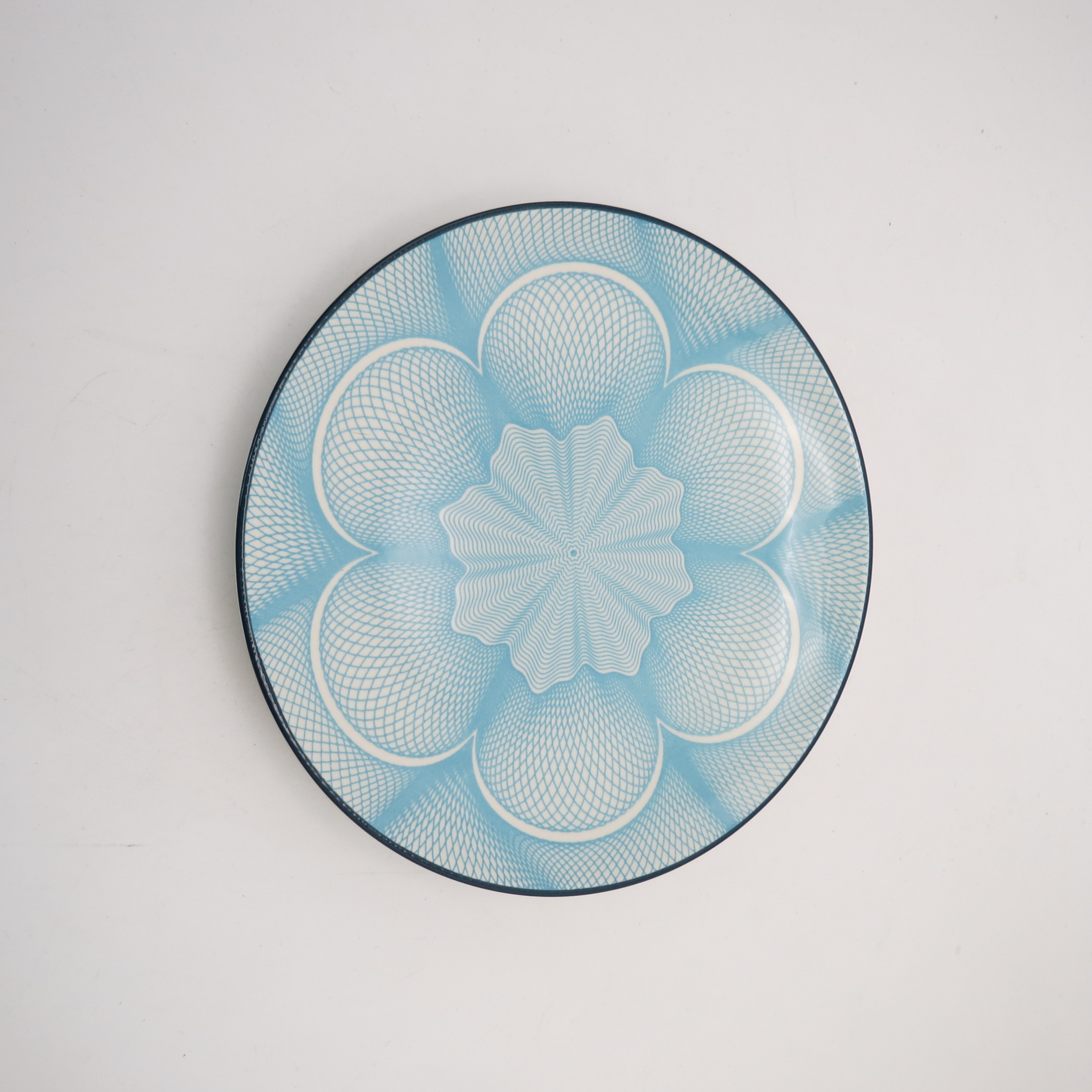 【T家】18.5cm 毛线条纹盘子  高温釉下（粉丝团拍一发二）A5202