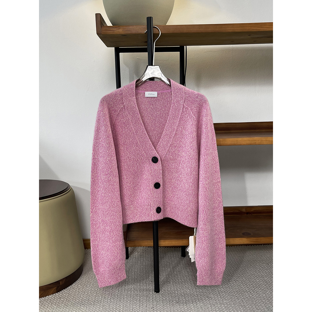 JCLP小香风篙端进口花纱纯羊绒针织衫女