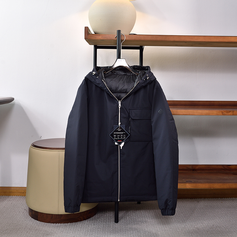 秋冬新品 男士高端95白鹅绒两面穿休闲商务连帽羽绒服