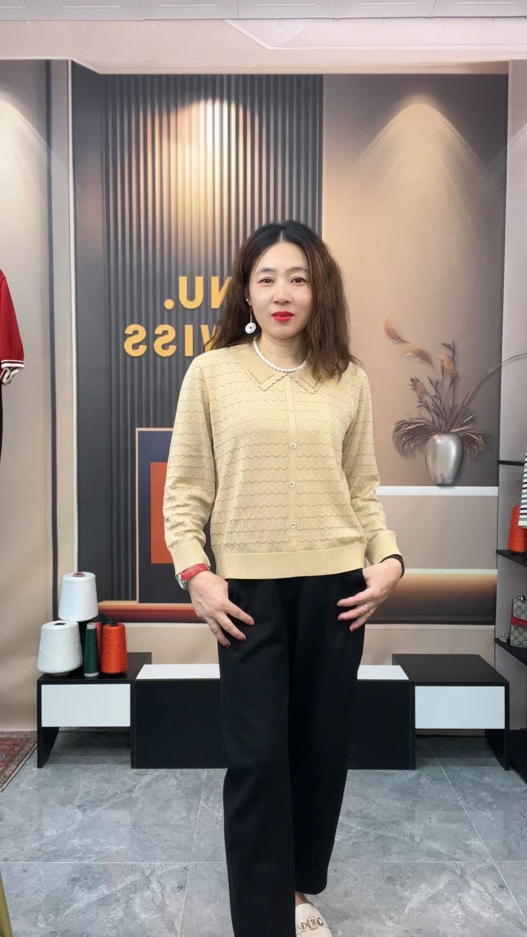 莱赛尔天丝秋冬新款针织上衣女装长袖针织衫显瘦上衣集合