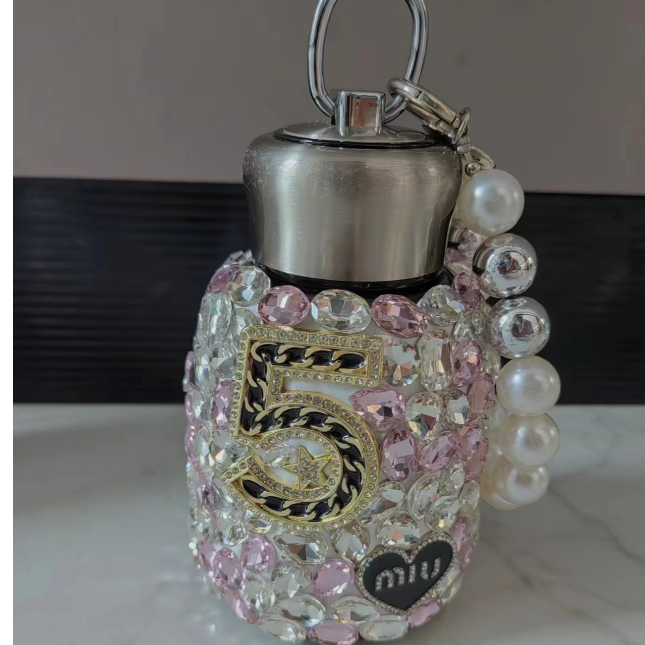 带钻水晶女生高颜值不锈钢镶钻水杯一个+手镯【非卖品仅供展示】爱】