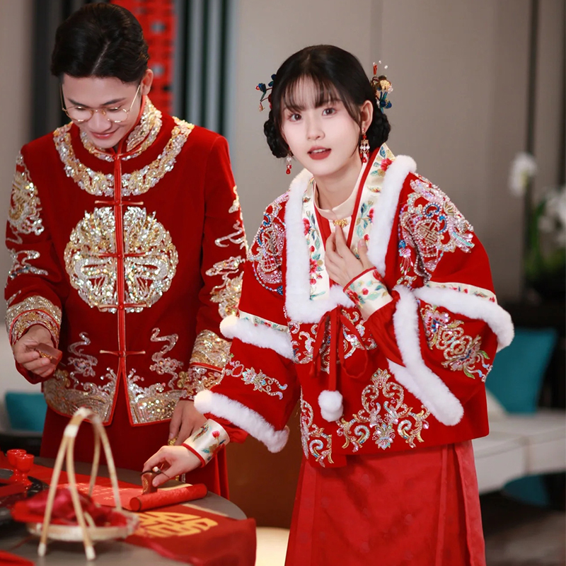 秀禾服婚服2025新款新娘敬酒服中国风汉服订婚宴改良马面裙服558