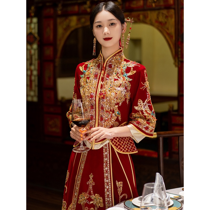 秀禾世家秀禾服婚服2025新款出阁服新娘中式嫁衣龙凤褂敬酒服118