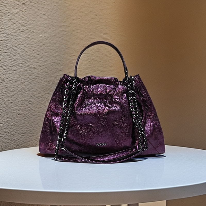 品牌原单纯油蜡牛皮单肩斜挎包G垃圾袋