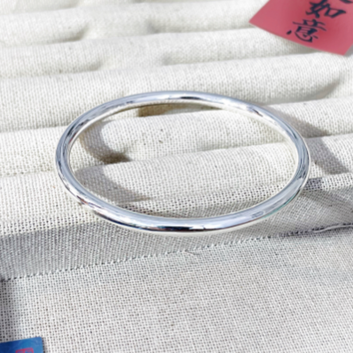 足银手镯 看款扣款号【S124】 亮面素圈