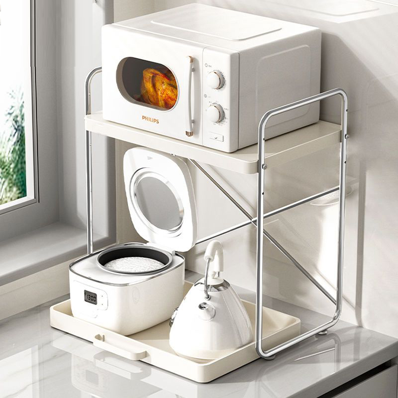 居厨厨微波炉置物架厨房多功能落地式多层收纳架收纳神器橱柜分层