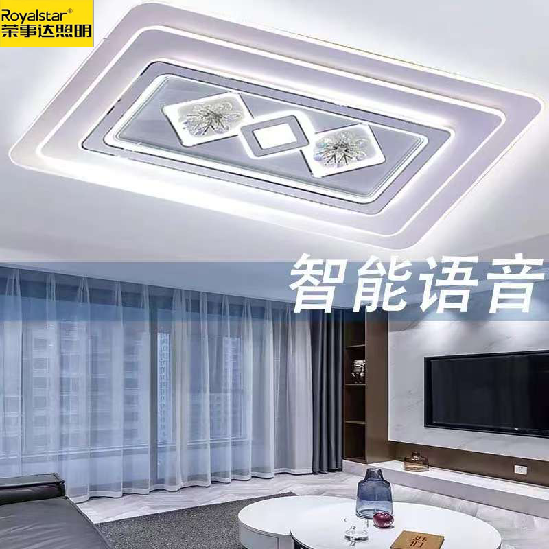荣事达品牌新款水晶花客厅灯LED大气超亮吸顶灯轻奢大厅灯具家用