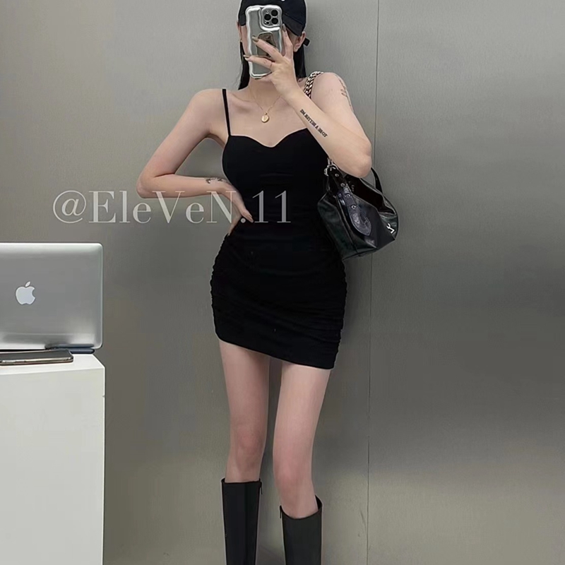 Eeleven-1869辣妹性感时尚吊带连衣裙女夏季修身打底百搭包臀裙子